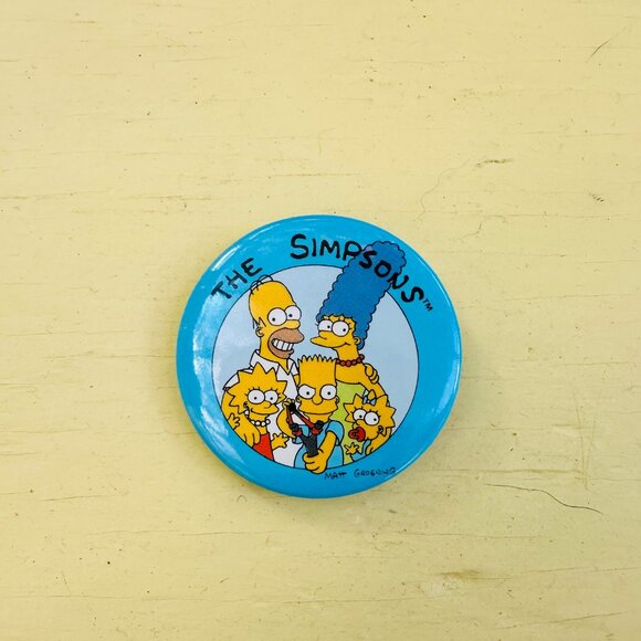 Vintage Simpson's Buttons, Bart Simpson, Homer Simpson, Novelty pin, NOS 1990s - Picture 2 of 5